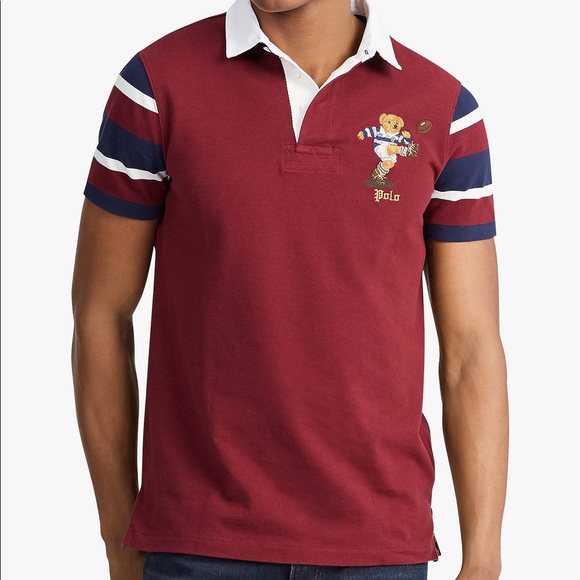Ralph Lauren Bear Logo Short Sleeve Rugby Shirt, S - Picture 2 of 5
